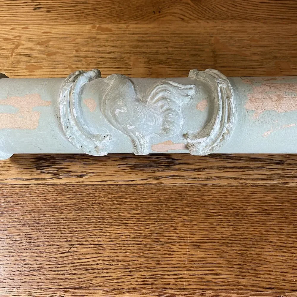 Rooster Embossed Rolling Pin Farmhouse Decor Sage Green Tan Distressed